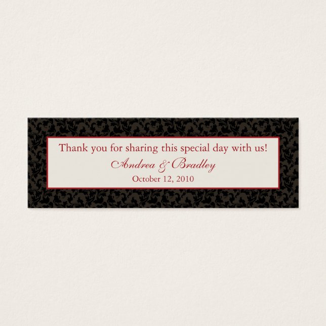 Mocha Brown & Claret Red Casamento tema damasco Fa (Frente)