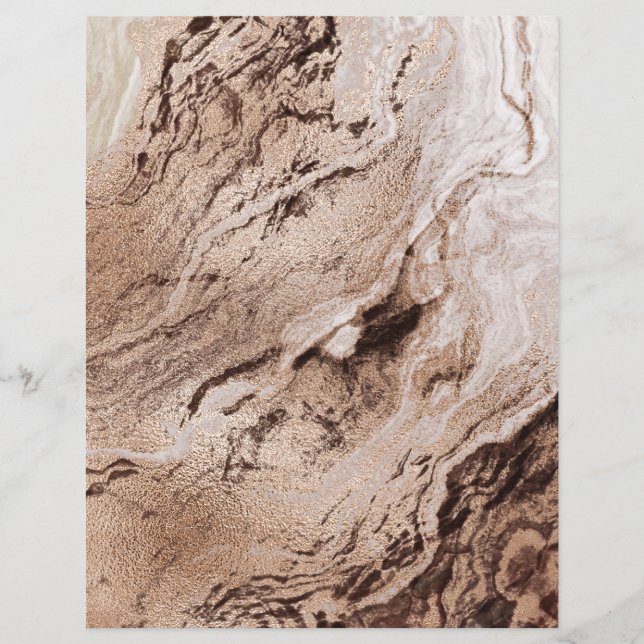 Mocha Brown Granite Dourado 2 Papel Scripbook Lado (Frente)