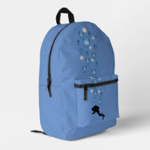 Mochila (ao) - Mergulhador e Bolhas