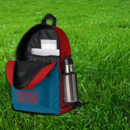Mochila Azul Vermelha de Trilha de Arte Minimalist