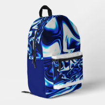 Mochila Blue Marble Swirl – Padrão Abstrato Fluido