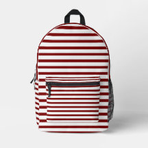 Mochila Branca Moderna com Arte de Linha Vermelha