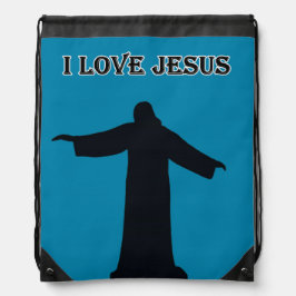 Mochila com cordão i love jesus
