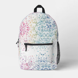 mochila com respingos de aquarela