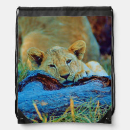 Mochila com texto desenhado