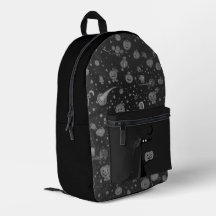 Mochila Cósmica do Halloween com Pumpkins e Bruxa