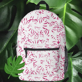 Mochila de Folhas Tropicais de Praia Rosa