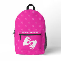 Mochila de Linguagem de Sinais ASL – Magenta Quent