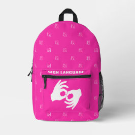 Mochila de Linguagem de Sinais ASL – Magenta Quent