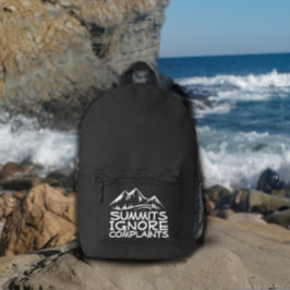 Mochila de trilha engraçada preta e branca