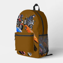 Mochila Escolar Infantil de Carros e Motocicletas