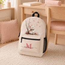 Mochila Escolar Infantil Personalizada com Gatinho