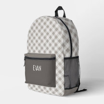 Mochila Escolar Personalizada com Padrão Xadrez Ci