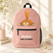 Mochila Escolar Personalizada Laranja Engraçada pa