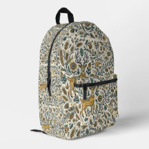 Mochila Floresta Nórdica Veado Pardal Cabra Arte F