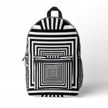 Mochila Geométrica 3D Preta e Branca — Elegante e
