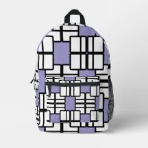 Mochila Geométrica Púrpura e Preta Pálida