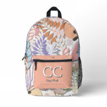 Mochila impressa: Abstrato (branco)