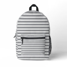 Mochila Listrada Cinza e Branco 💥 Legal e Moderna