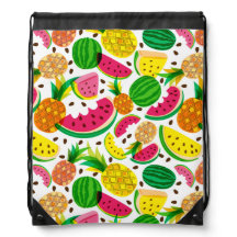 Padrão de Fruta tropical vermelho e amarelo