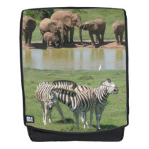 Mochila para adultos africanos e zebras