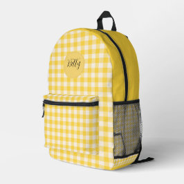 Mochila Personalizada Amarela com Padrão