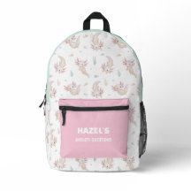 Mochila Personalizada Axolotl com Nome em Pastel A