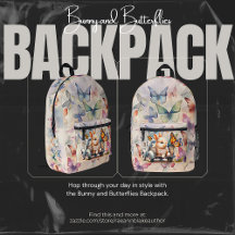 Mochila Personalizada Coelhinho e Borboletas