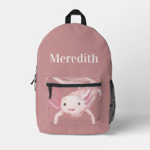 Mochila Personalizada de Axolote Rosa