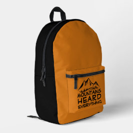 Mochila Preta Amarela de Trilha Gráfica de Montanh
