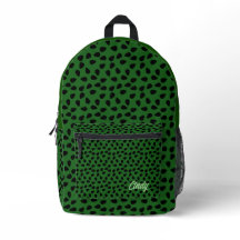 Mochila Preta Verde Personalizada Moderna Tendênci