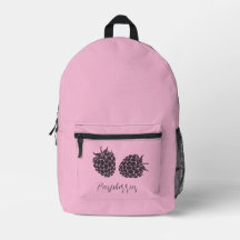 Mochila rosa-framboesa branca