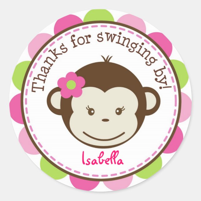 Mod Monkey Favor adesivos Etiquetas (Frente)