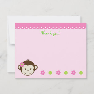 Mod Monkey Girl Vazio Obrigado Nota Cartões