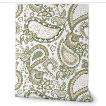 Mod Retro Paisley Oliva Bege