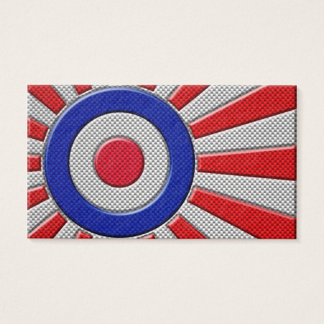 Mod Roundel Sunburst Design em Estilo de Fibra de  (Frente)