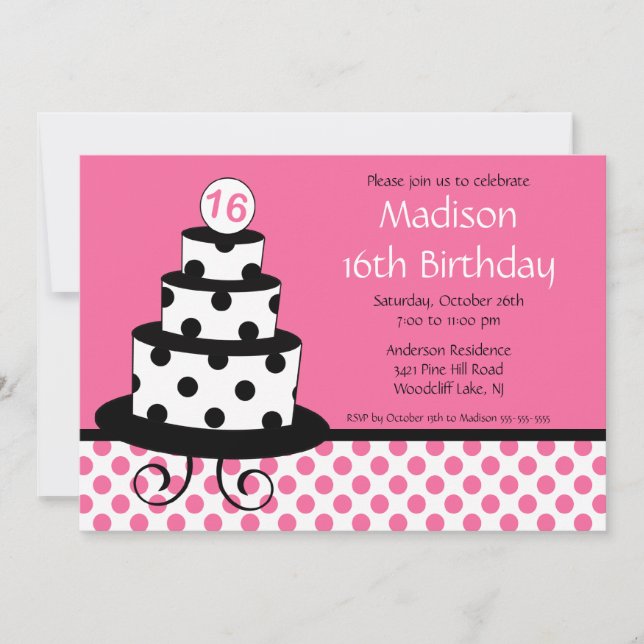 Mod Sweet Six Convite de aniversário (Frente)