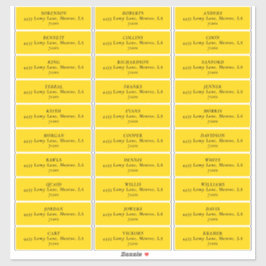 MOD YELLOW TULIP WEDDING Etiquetas de Endereço