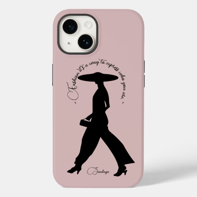"Moda é uma maneira de expressar", iPhone 14 Case (Verso)