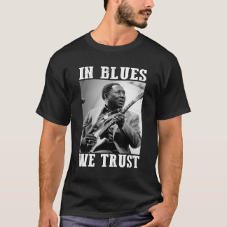 Moda Em Blues Confiamos Em T-Shirt Retro Essencial