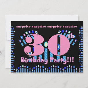 Modelo 30 SURPRISE Convite de aniversário