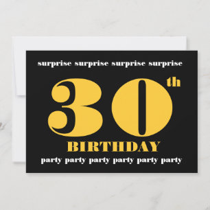 Modelo 30 SURPRISE Convite de aniversário