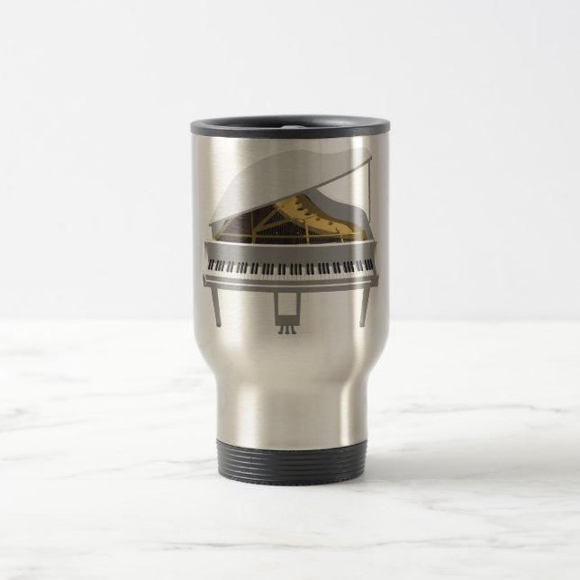 Modelo 3D: Piano de Cauda Branco: Caneca de Viagem (Centro)