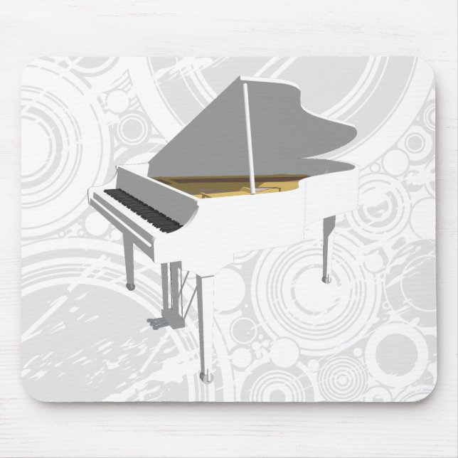 modelo 3D: Piano de cauda branco: Mousepad (Frente)