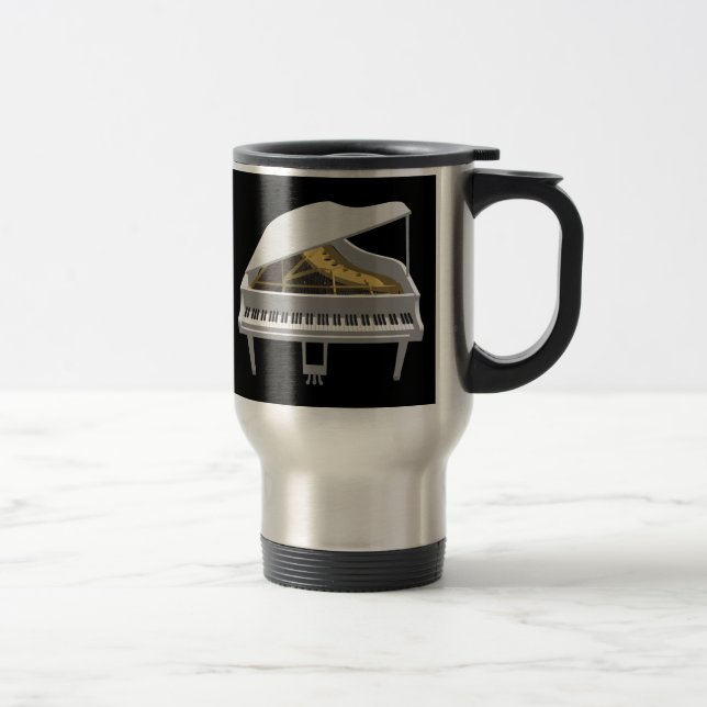 Modelo 3D: Piano Grande Branco: Caneca de viagem (Direita)