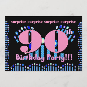 Modelo 90 SURPRISE Convite de aniversário
