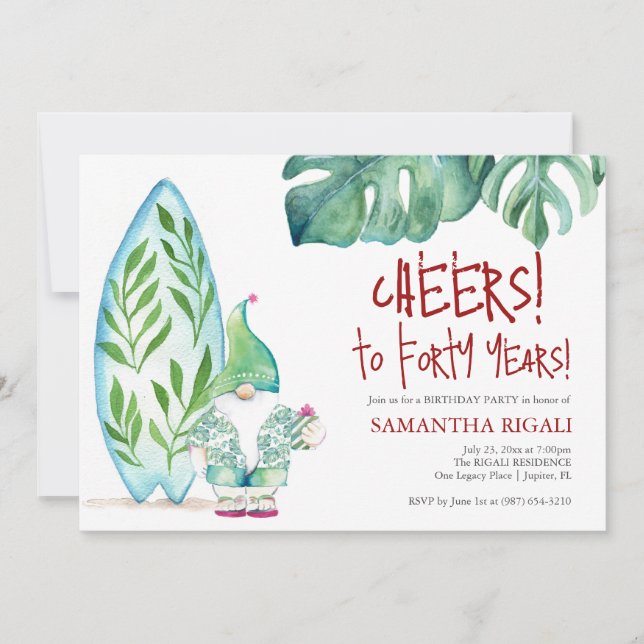 Modelo aniversário de 40 anos de Convite de festas (Frente)