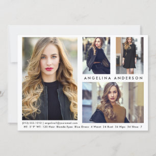 Modelo Ator 4 Foto Comp Card - Frente What