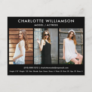 Modelo Ator Comp Card 3 Cartão postal preto