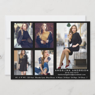 Modelo Ator Comp Card Black - 5 fotos